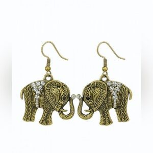 ⚜️ Elephant Dangle Earrings | Vintage Boho Style | Zirconia